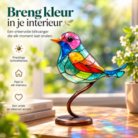 VivaBirds | Ervaar hoe deze glas-in-lood-look vogels je ruimte vullen met levendige kleuren
