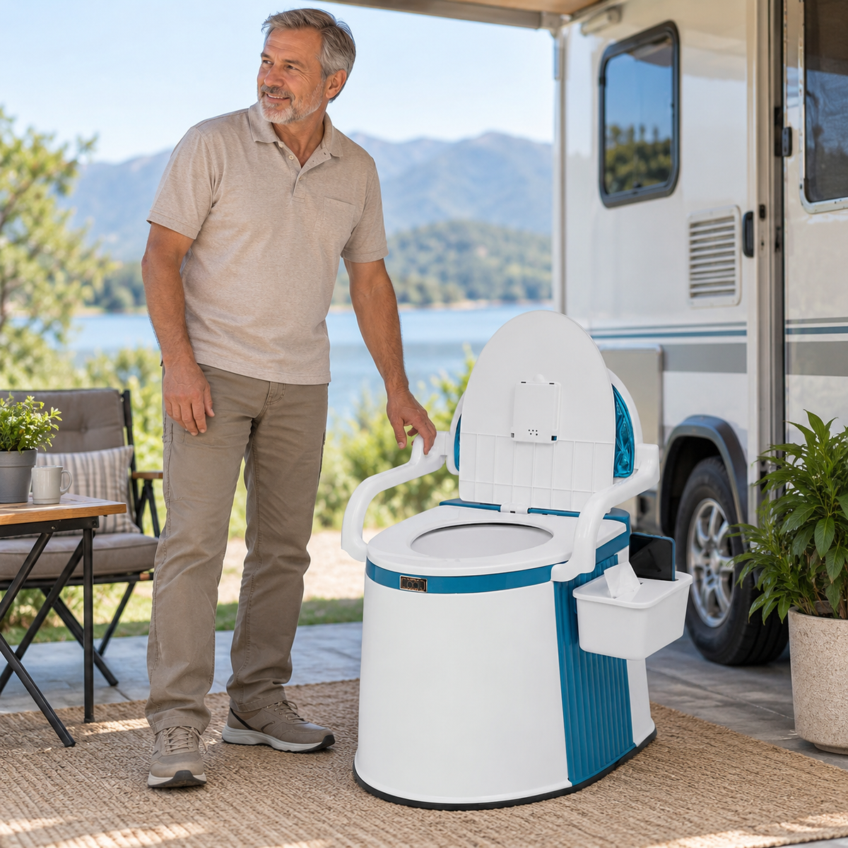 Draagbaar Toilet voor Volwassenen en Ouderen met Ergonomisch Ontwerp