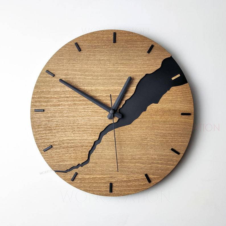 Luxe Houten Wandklok - Tijdloos Design voor Elk Interieur