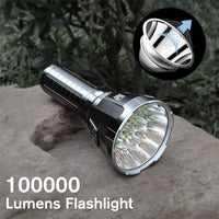 MS18 | Ultieme High-Performance LED-Zaklamp | 100.000 Lumen | 2.350m Lichtbereik | 18x CREE XHP70.2 LEDs | OLED-Statusdisplay & Actieve Koeling | IP68 Waterdicht
