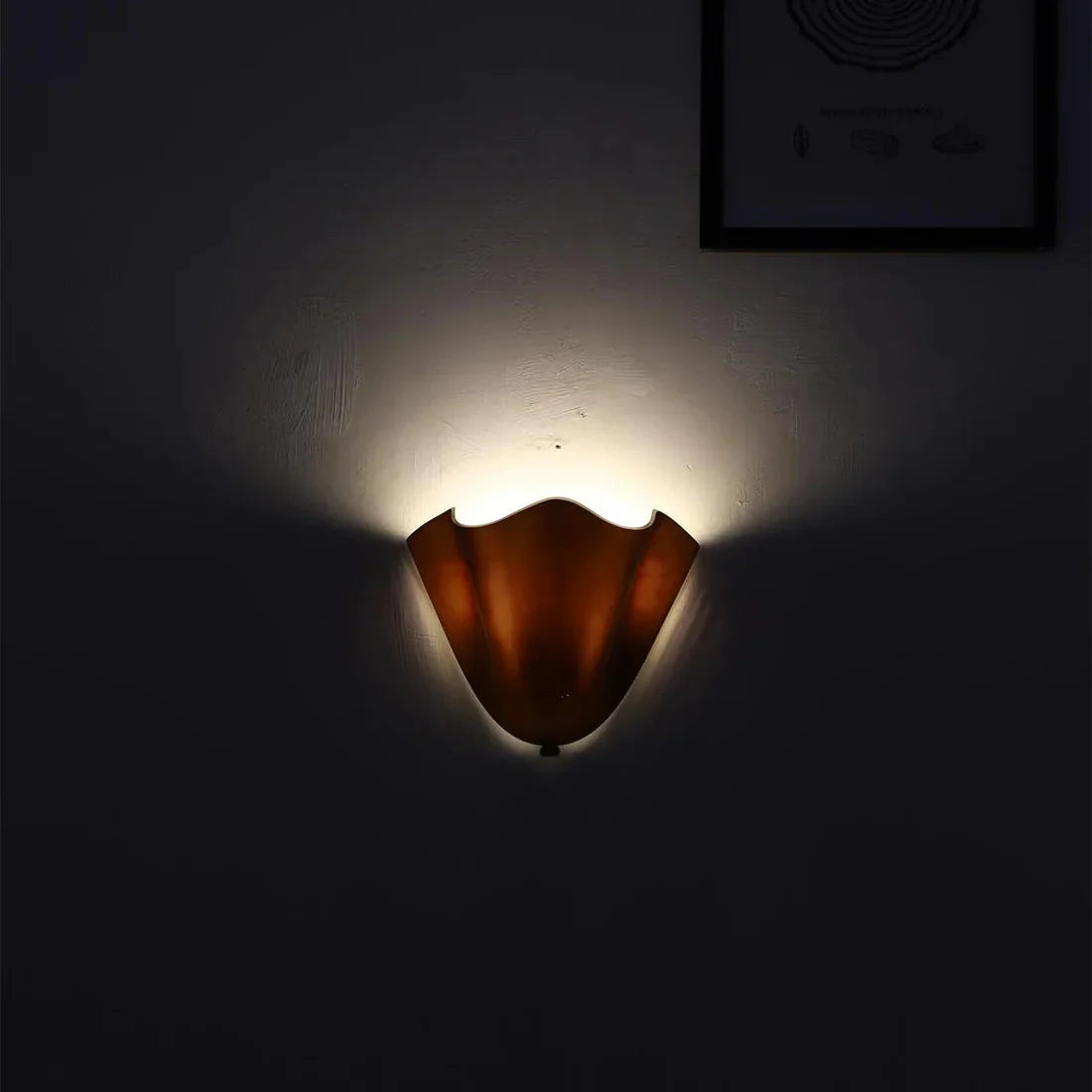 Retro Geelglasrok Schelp Wandlamp LED 1-lamp