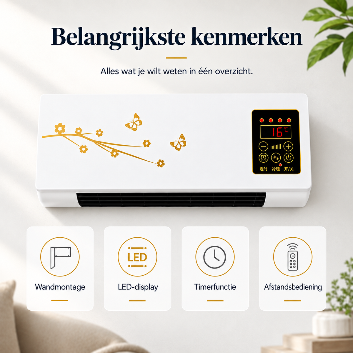 AirChill – Compacte Wandventilator met Afstandsbediening