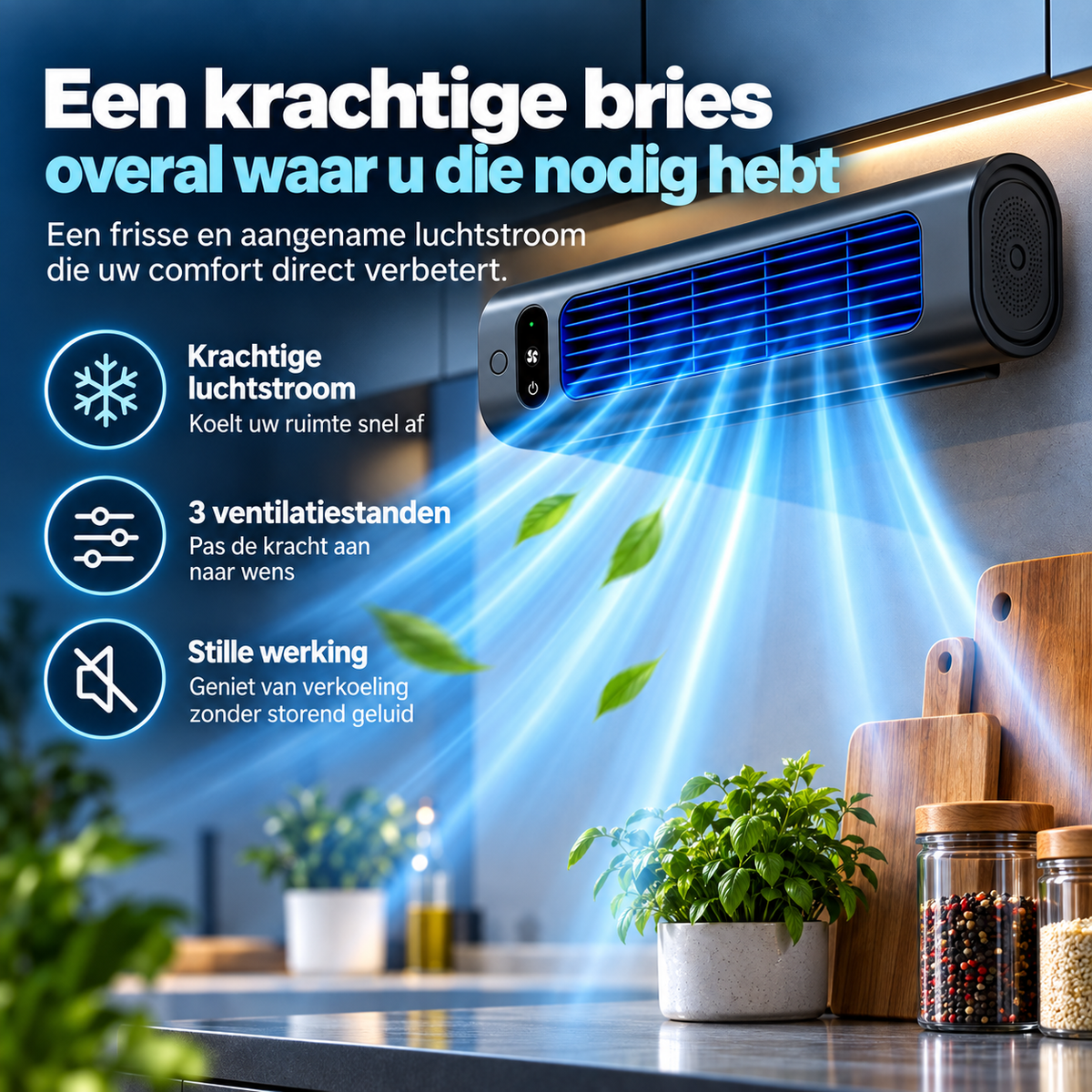 AirWave – Oplaadbare kolomventilator