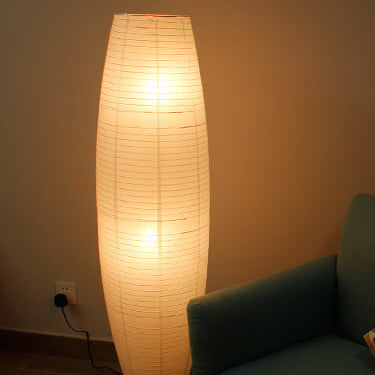 Noordse Rijstpapier Kolom 2-Lichts Vloerlamp