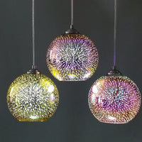 Moderne creatieve 3D kleurrijke vuurwerk glas 1-lamp koepel hanglamp