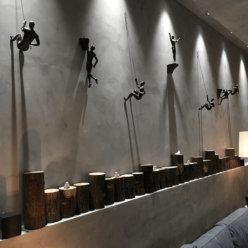 Decoratieve Klimfiguren Wand Sculptuur Set voor Moderne Wanddecoratie