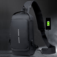 Diefstalbeveiligde schoudertas met USB-oplaadpoort