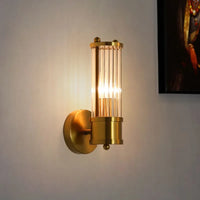 Kristy Amerikaanse Cilindrische Elegante Gouden Glas/Metaal Vanity Wandlamp