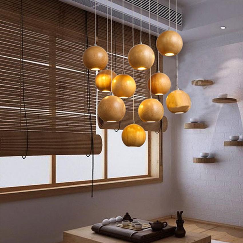 Houten Bol Pendellicht | Modern Natuurlijk Ontwerp