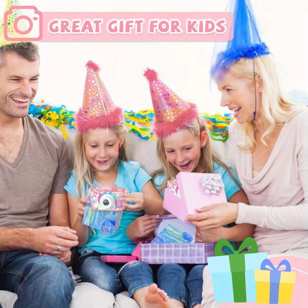 Unicorn HD Kindercamera met 32GB Oplaadbare Batterij - Leg Geweldige Foto's en Video's Vast!