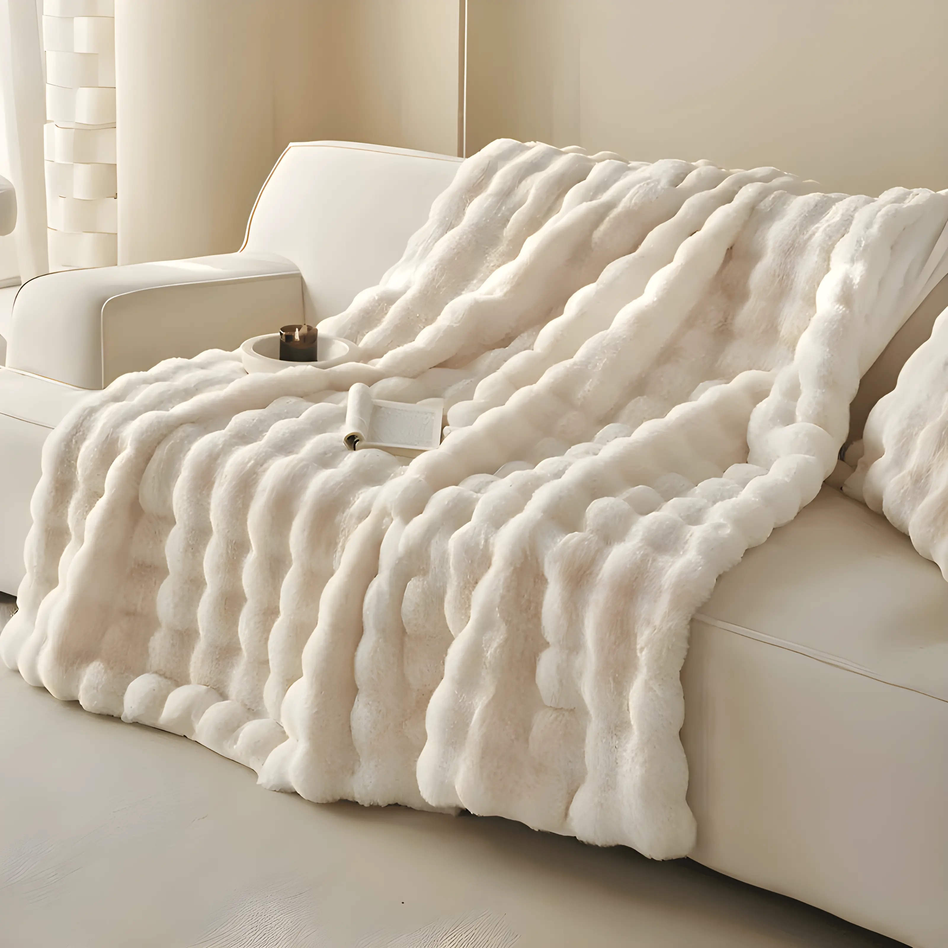 Pluche Winterdeken | Zachte deken van imitatiebont voor ultiem wintercomfort.