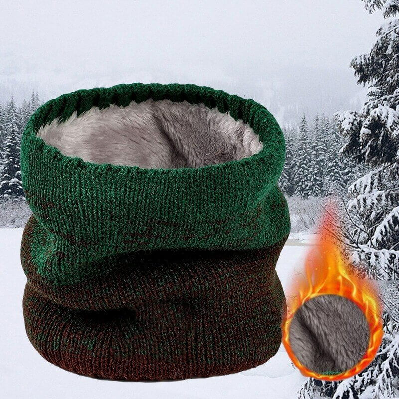 Warme wintersjaal | Gebreide fleece nekwarmer met dik kasjmier