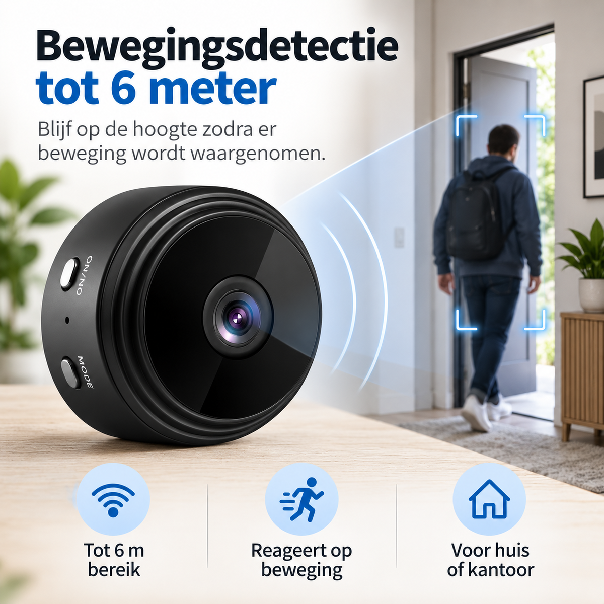Magnetische Mini WiFi Camera 1080P HD voor Discrete Bewaking
