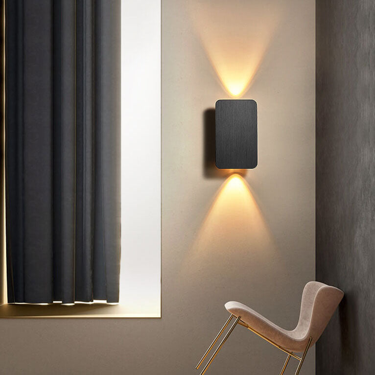 Noordse Minimalistische Glazen Rectangulaire LED Wandlamp 2-licht