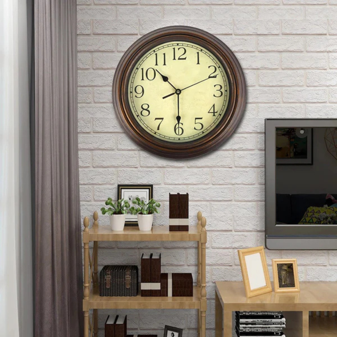 Nostga - Klassieke Retro Wandklok Voor De Woonkamer