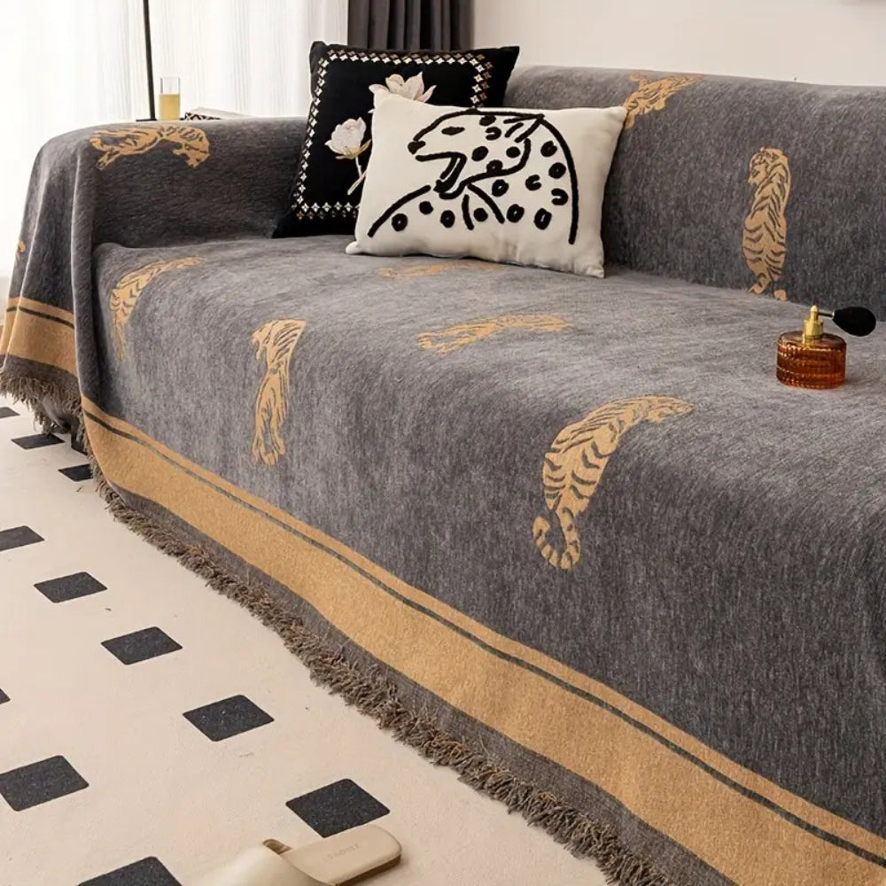 Safari Tijger Chenille Sofa Cover