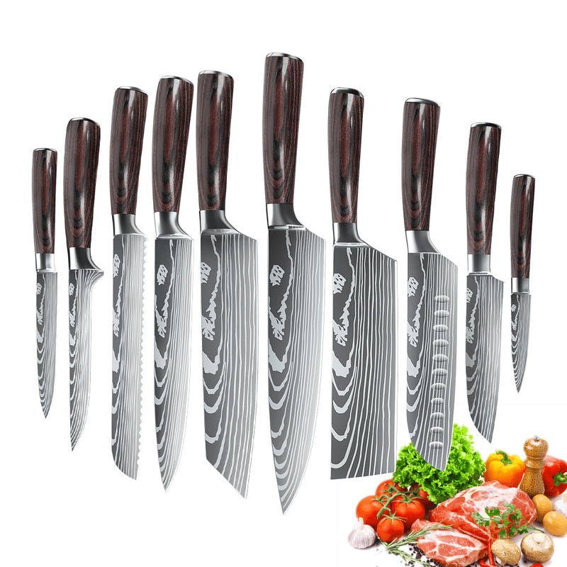 Set van professionele kwaliteit chef-koks messen met elegant design