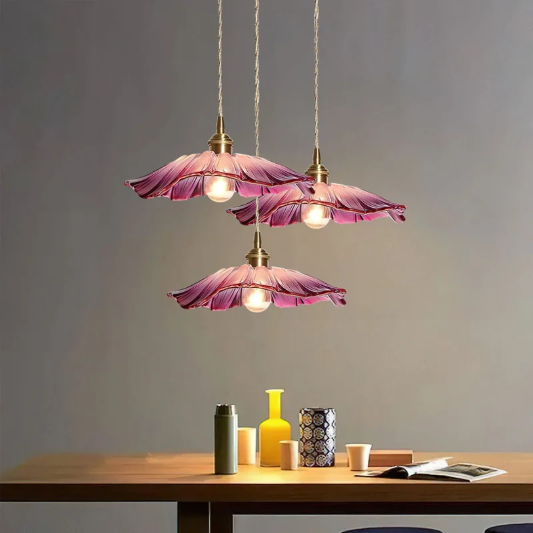 Myloq - Retro Lotus Glazen Hanglamp