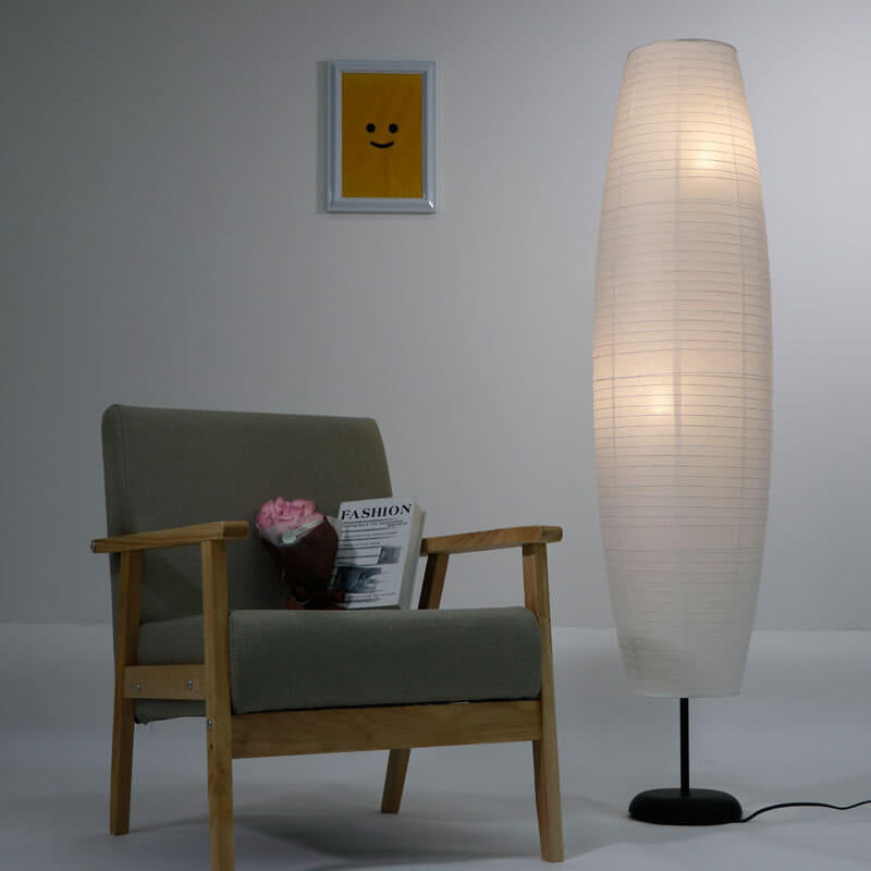 Noordse Rijstpapier Kolom 2-Lichts Vloerlamp