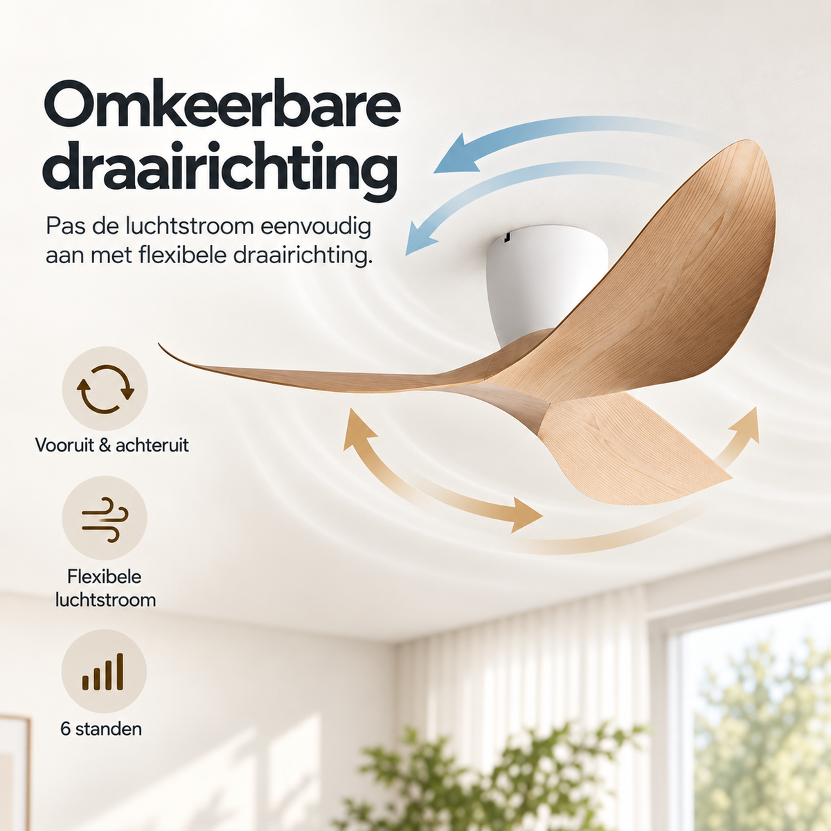 Nelvarn – Minimalistische Plafondventilator Met Bladen