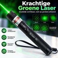 Laserpointer met precisiestraal | Zeer goed zichtbaar, zelfs op grote afstanden, perfect voor nauwkeurigheid bij presentaties en buitenactiviteiten.