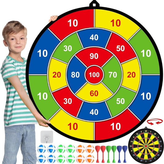 SkillDarts - Groot dubbel dartbord voor kinderen met plakkende ballen en schietspellen