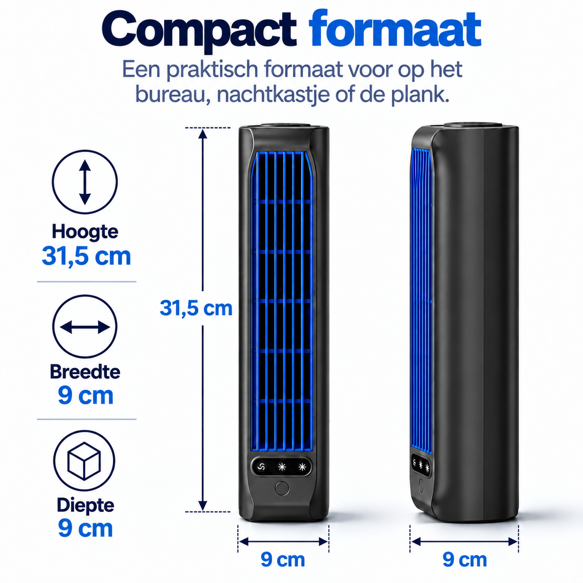 AirWave – Oplaadbare kolomventilator