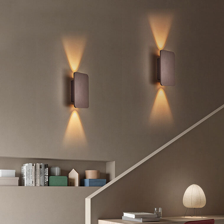 Noordse Minimalistische Glazen Rectangulaire LED Wandlamp 2-licht