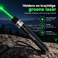 Laserpointer met precisiestraal | Zeer goed zichtbaar, zelfs op grote afstanden, perfect voor nauwkeurigheid bij presentaties en buitenactiviteiten.