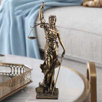 Decoratiestandbeeld van de Godin van de Rechtvaardigheid