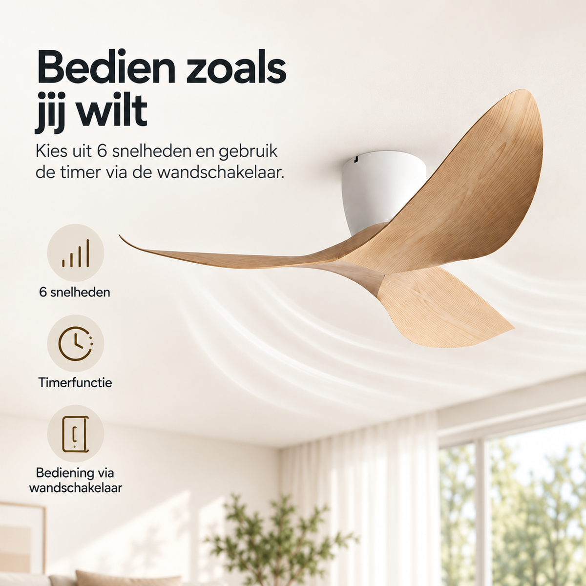 Nelvarn – Minimalistische Plafondventilator Met Bladen