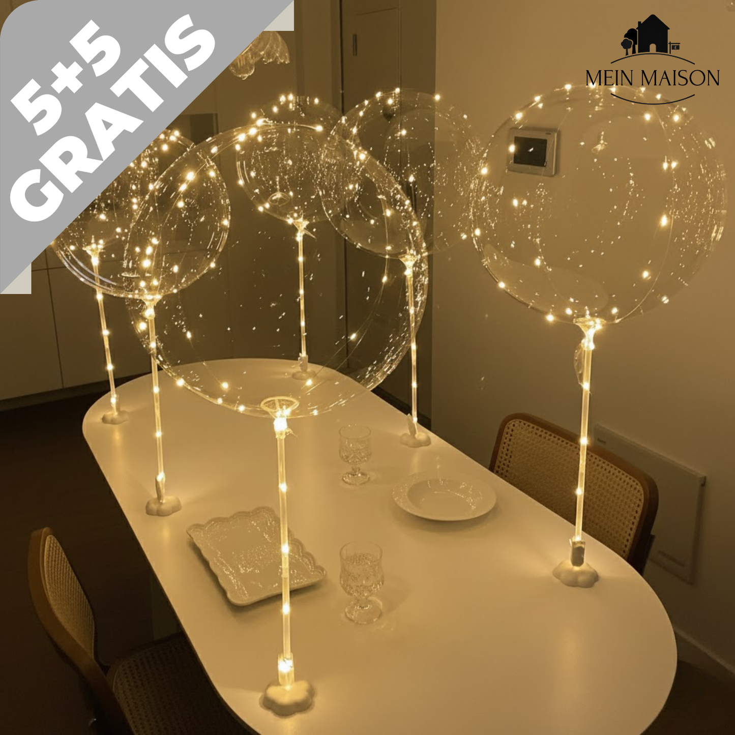 5+5 GRATIS | PartyGlow – Verlicht elk feest met warme, herbruikbare LED-luchtballon-verlichting