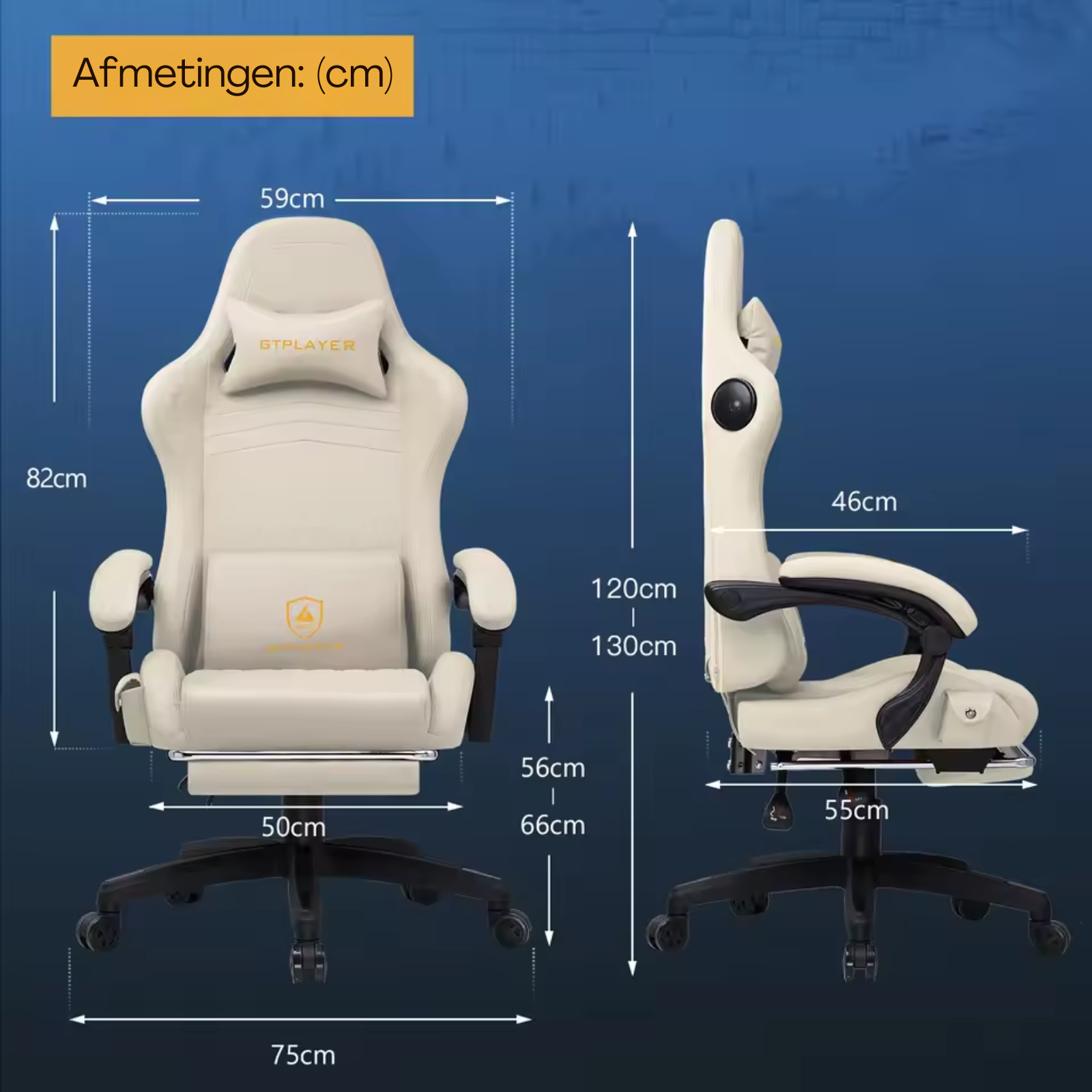 Solvian - Ergonomische Gamingstoel met Voetsteun en Ingebouwde Sprekers