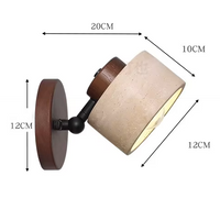 Minimalistische Travertin Houten Cilinder Wandlamp LED 1-lamp