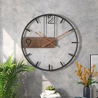 Horium Klok Grote Ronde Metalen Wandklok Voor Modern Interieur Met Elegante Touch