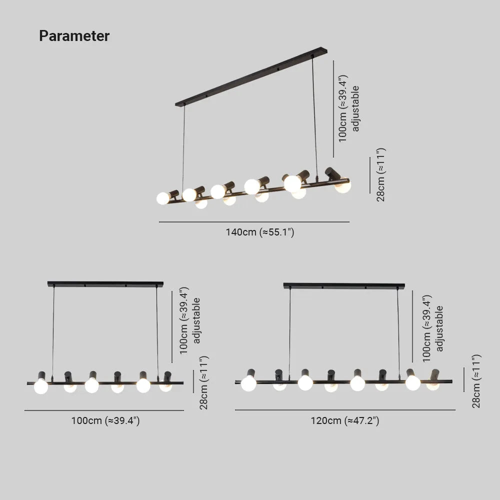 Epoch Vintage LED Kroonluchter Zwart Metaal Eetkamer/Woonkamer/Bar