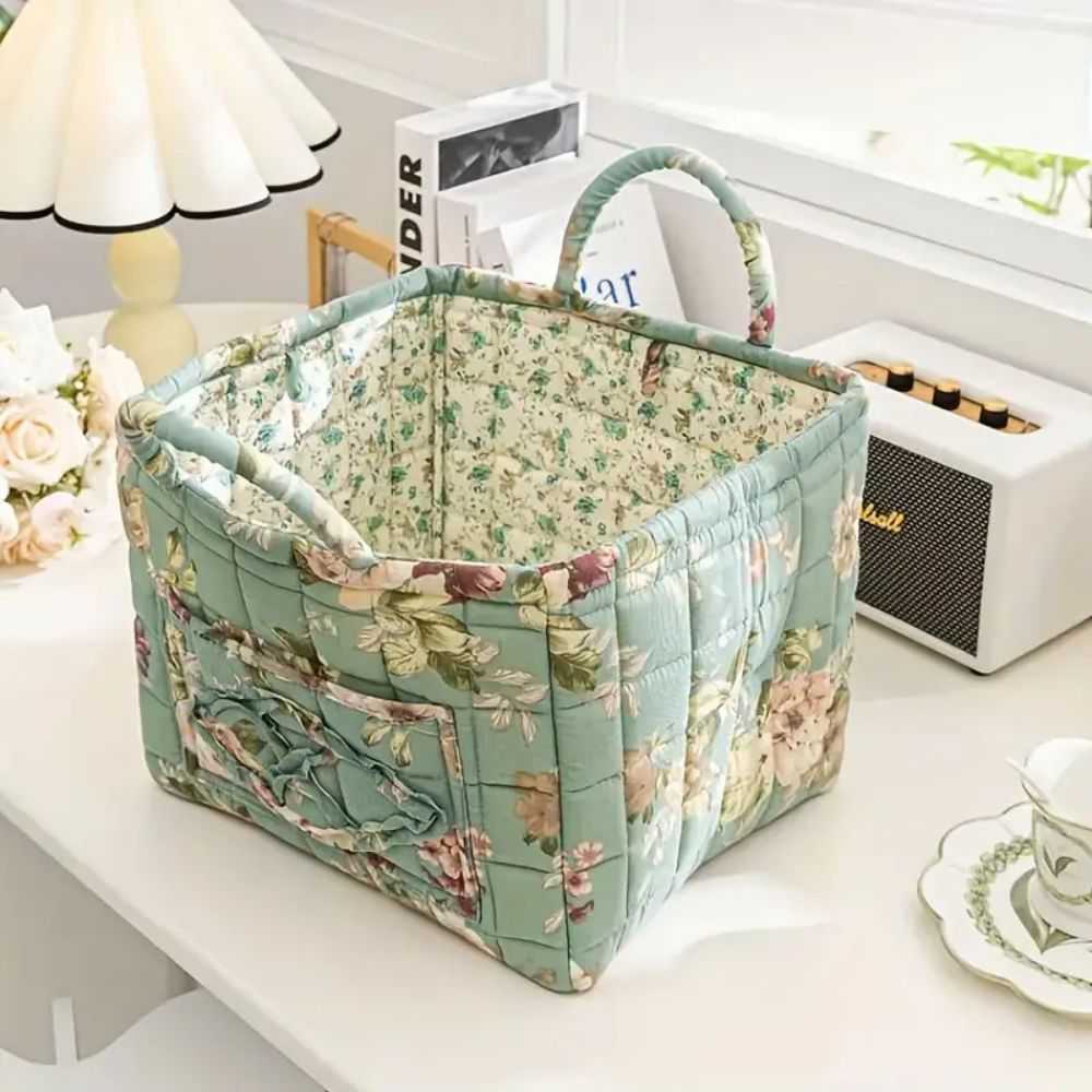 Delicate Bloemen Canvas Opbergmand