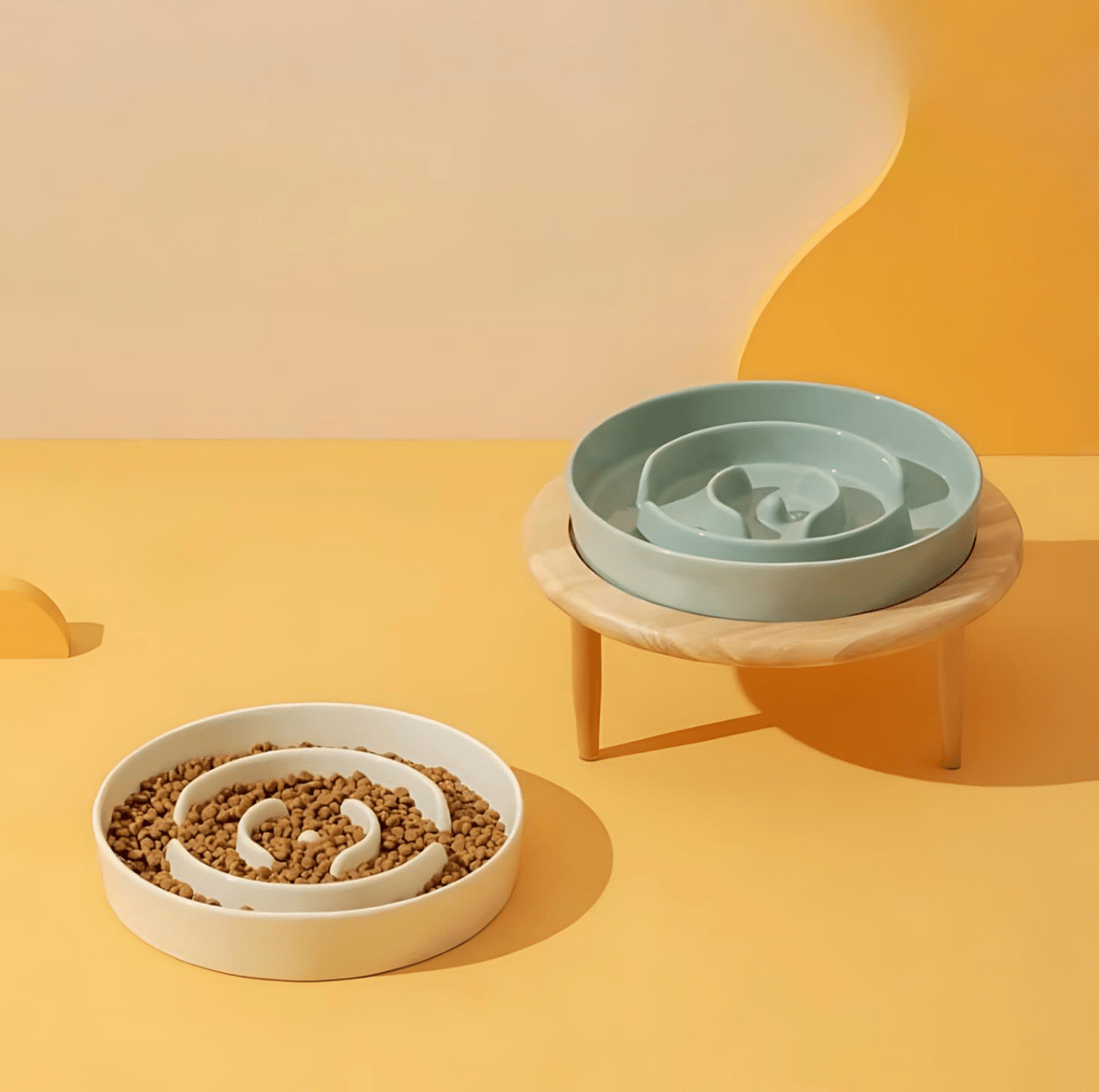 LangsameKeramik - Elegante Handgemaakte Voerbak Voor Huisdieren