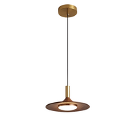 Noordse Stijl Walnoot-Finish IJzeren Hanglamp