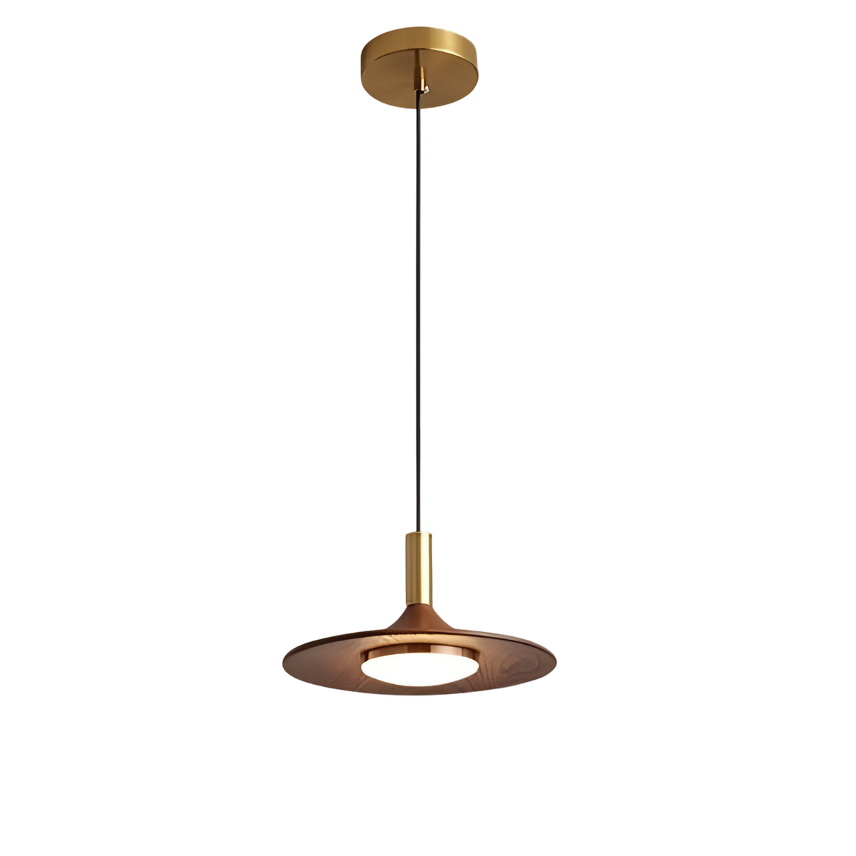 Noordse Stijl Walnoot-Finish IJzeren Hanglamp
