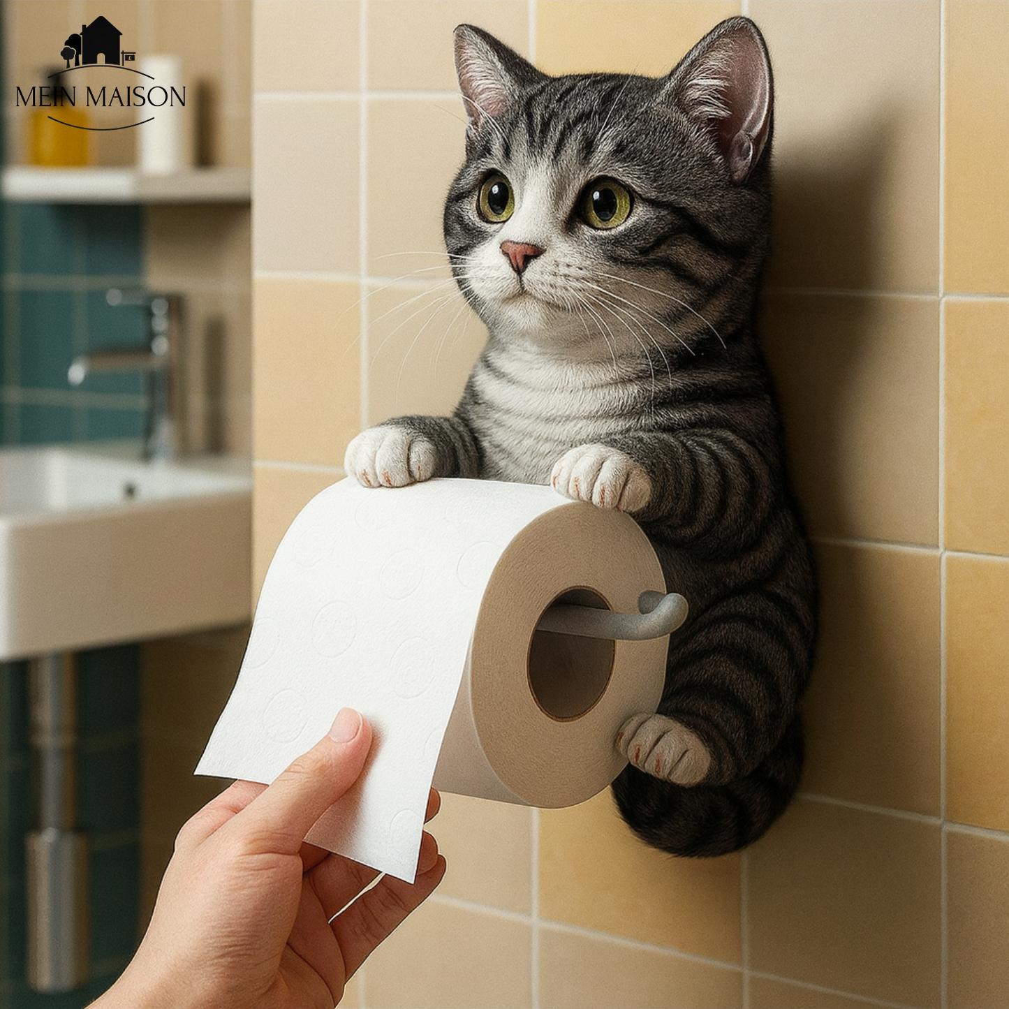 PurrRoll – De charmante katten-toiletrolhouder!