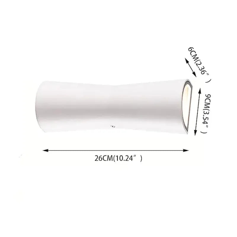 Laxor Minimalistische Fakkel Metaal Buiten Wandlamp Waterdicht, Zwart/Wit
