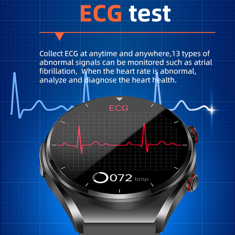 One-Click Bloedglucose|Bloedglucose Bloeddruk ECG|ECG HRV Hartslagmonitor Gezondheids Smartwatch