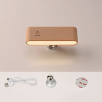Massief houten bureau lamp met magnetische oplading