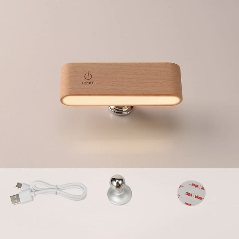 Massief houten bureau lamp met magnetische oplading