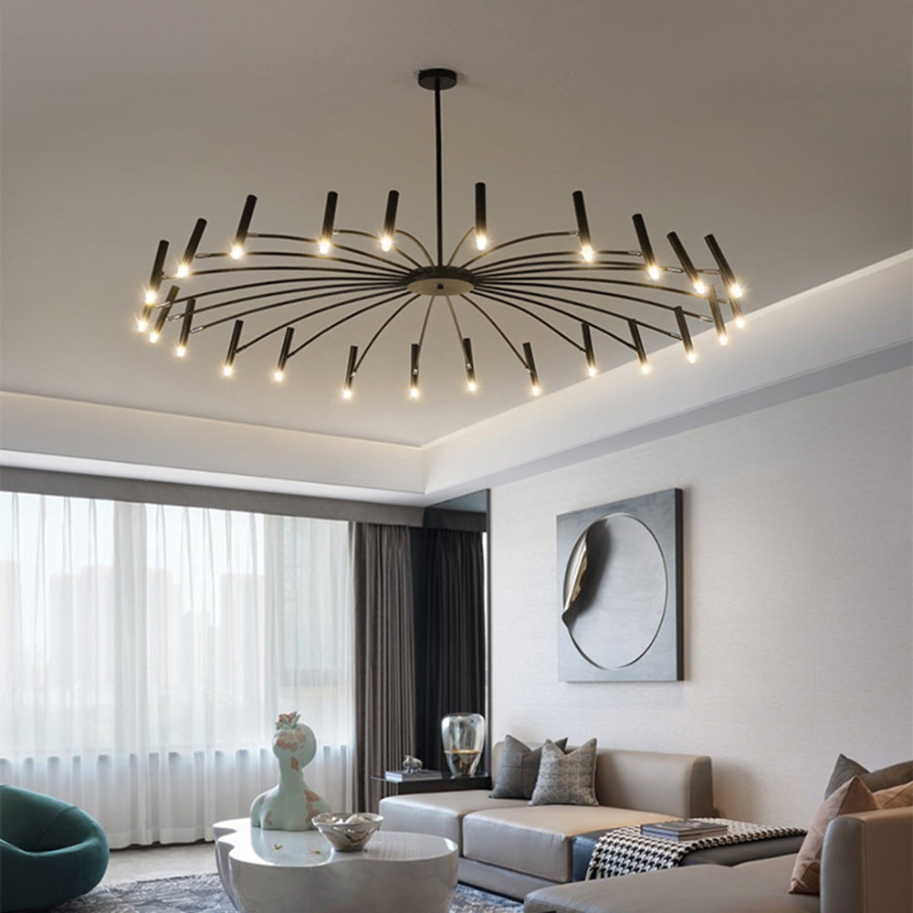 Arisha Moderne Geblazen Lineaire Metaal Meerdere Hoofd Chandeliers