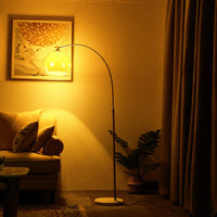 Mira Vloerlamp Dôme Modern Metaal/Marmers/Acryl Wit/Oranje Woonkamer