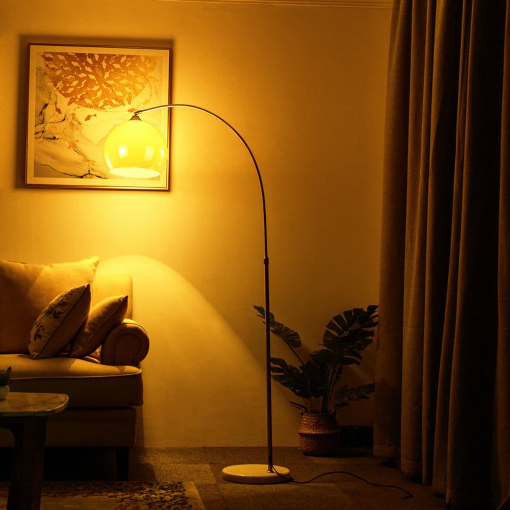 Mira Vloerlamp Dôme Modern Metaal/Marmers/Acryl Wit/Oranje Woonkamer
