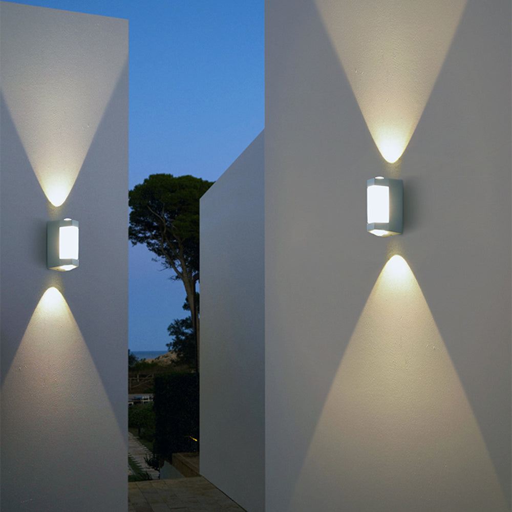 Marve Nordic Up Down Buiten Wandlamp, Wit/Zwart