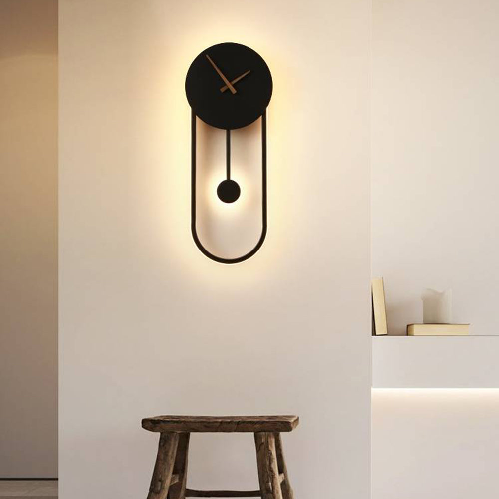 Arisha Nordic Klok Wandlamp, Goud & Zwart
